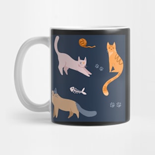 Cats Pattern on Navy Mug